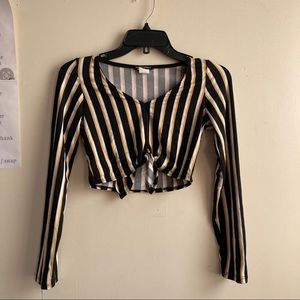 Crop Top Black and Yellow Stripes